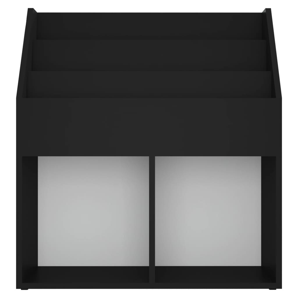 vidaXL Otroško stojalo za revije črno 71x30x78,5 cm iverna plošča