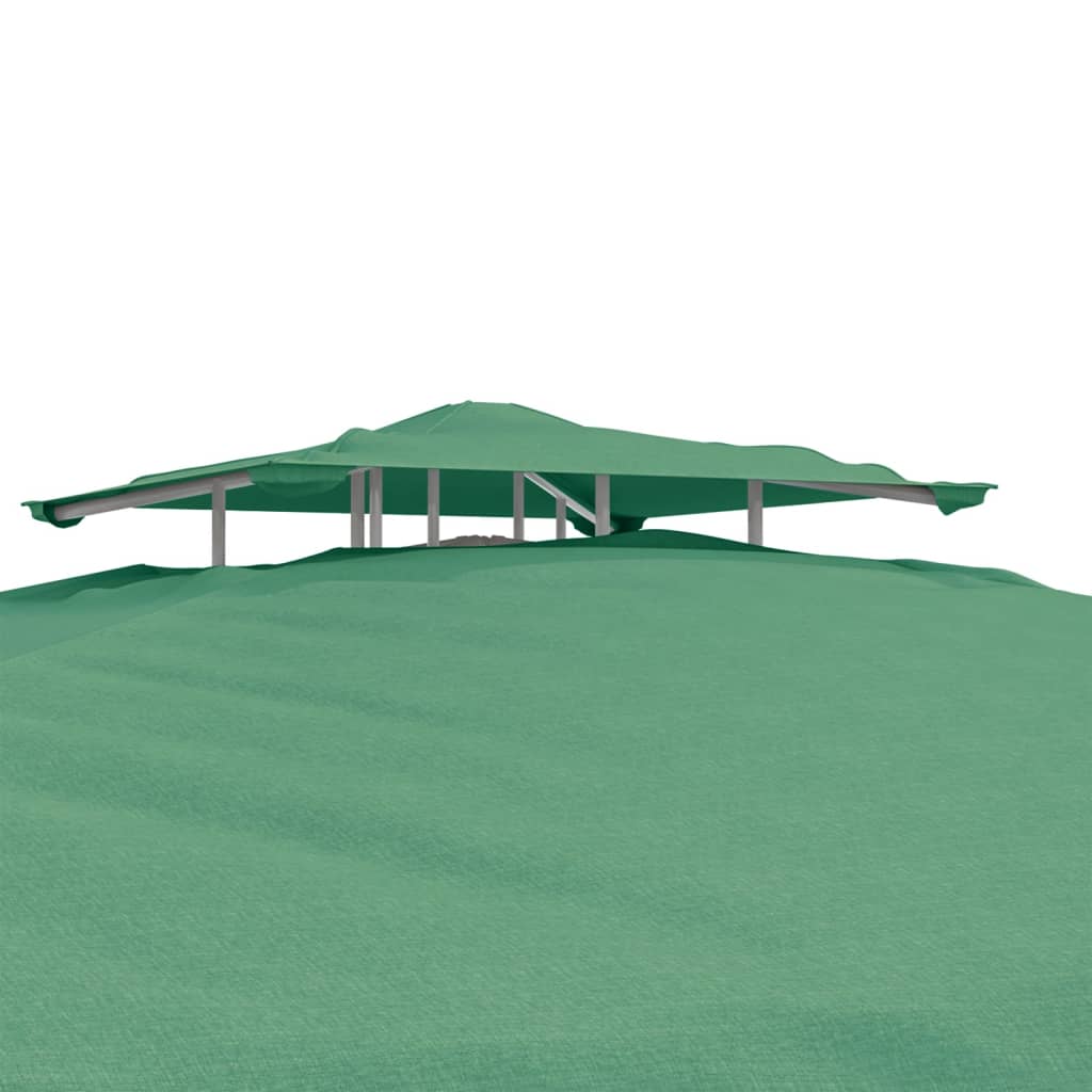 vidaXL Paviljon z dvojno streho zelen 3x3x2,68 m tkanina