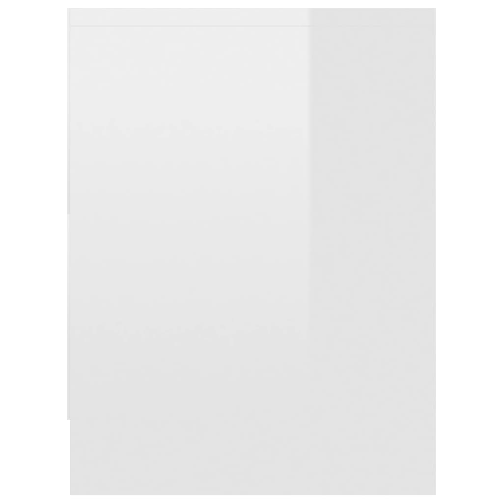vidaXL Nočna omarica visok sijaj bela 40x30x40 cm iverna plošča