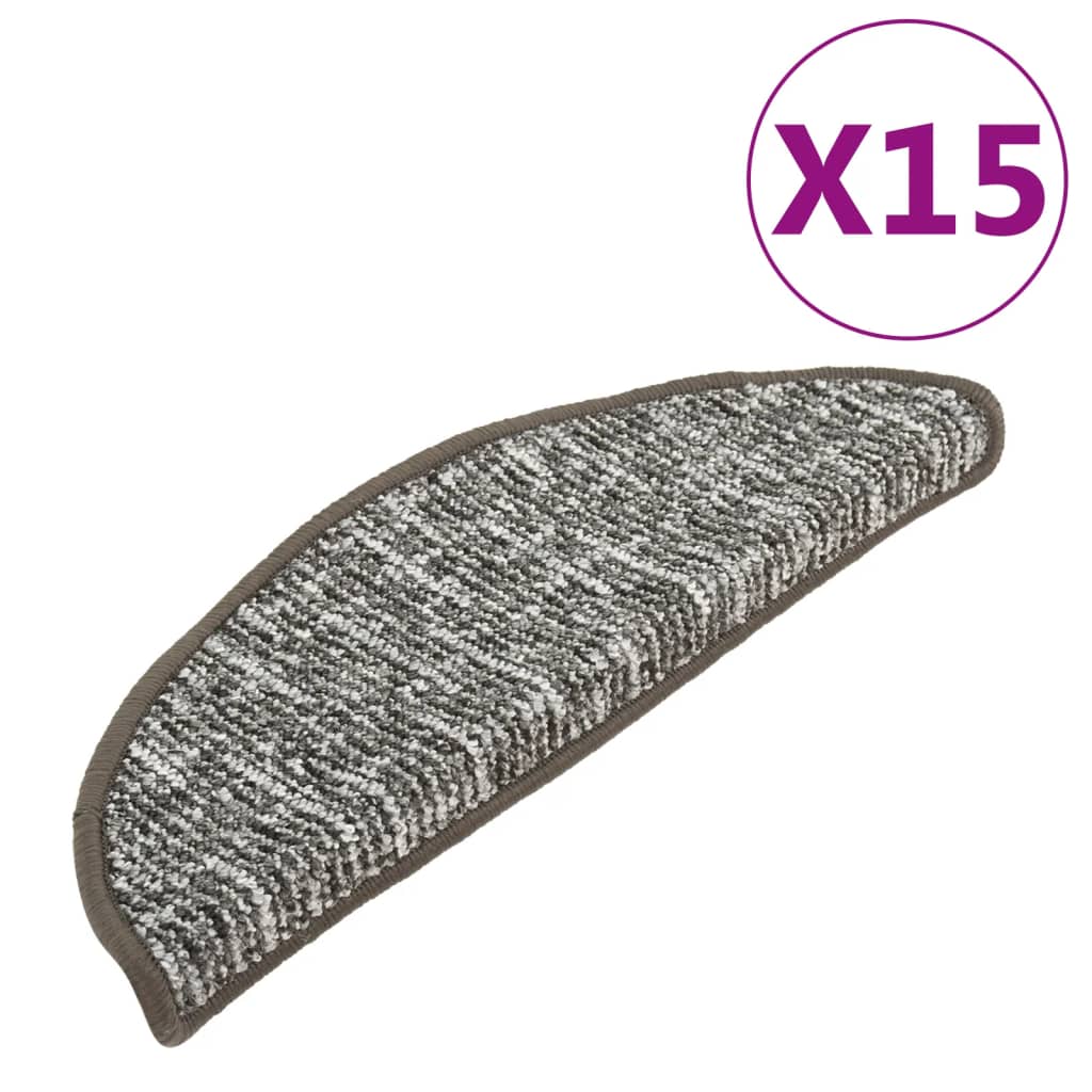 vidaXL Preproge za stopnice 15 kosov antracitne 56x17x3 cm