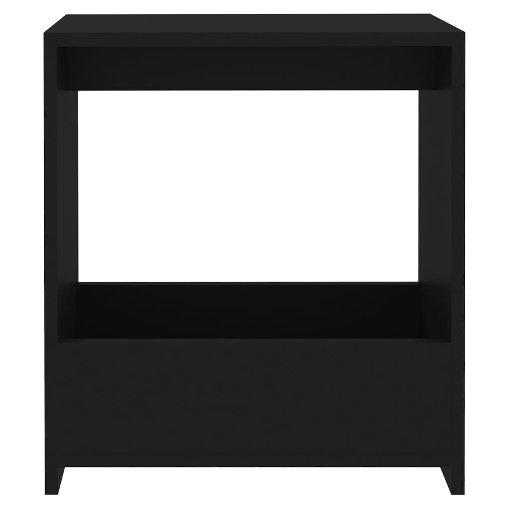 vidaXL Stranska mizica črna 50x26x50 cm iverna plošča