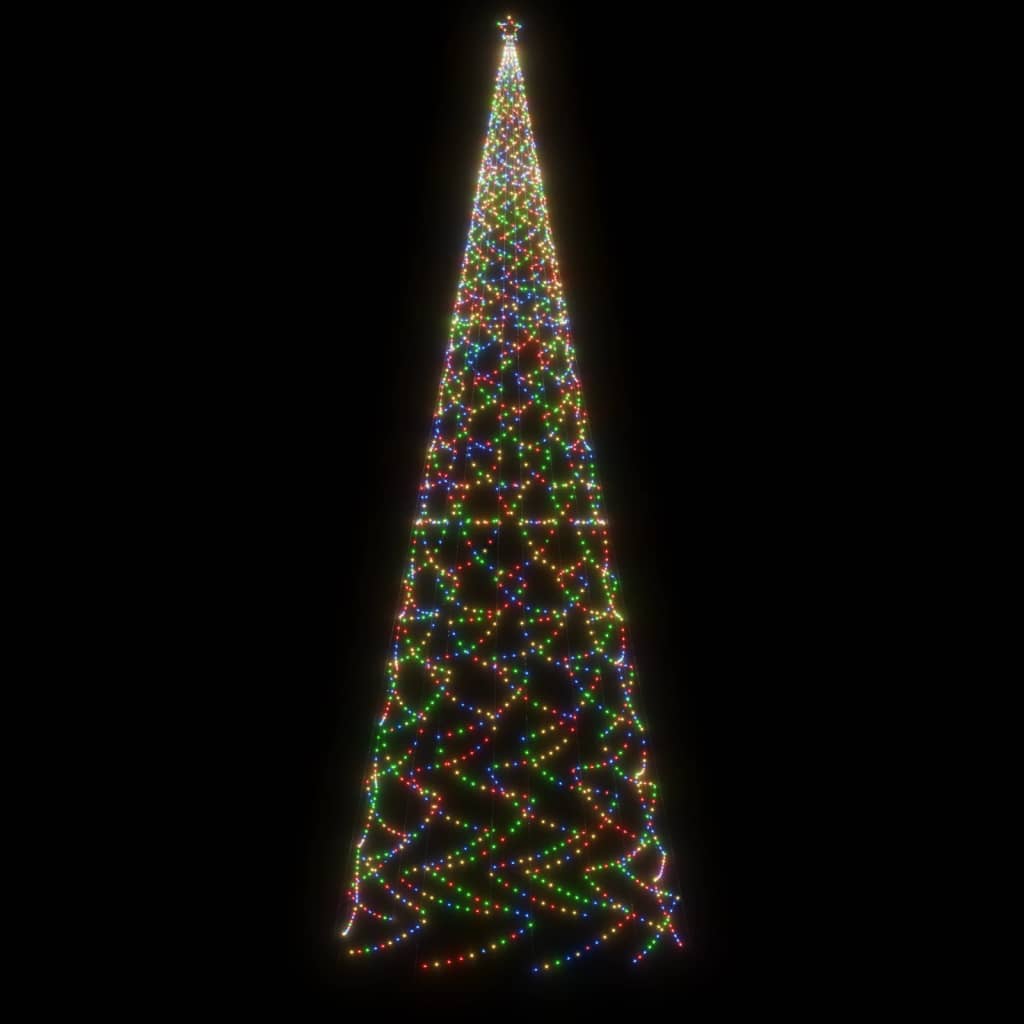 vidaXL Božično drevo s konico 3000 barvnih LED diod 800 cm