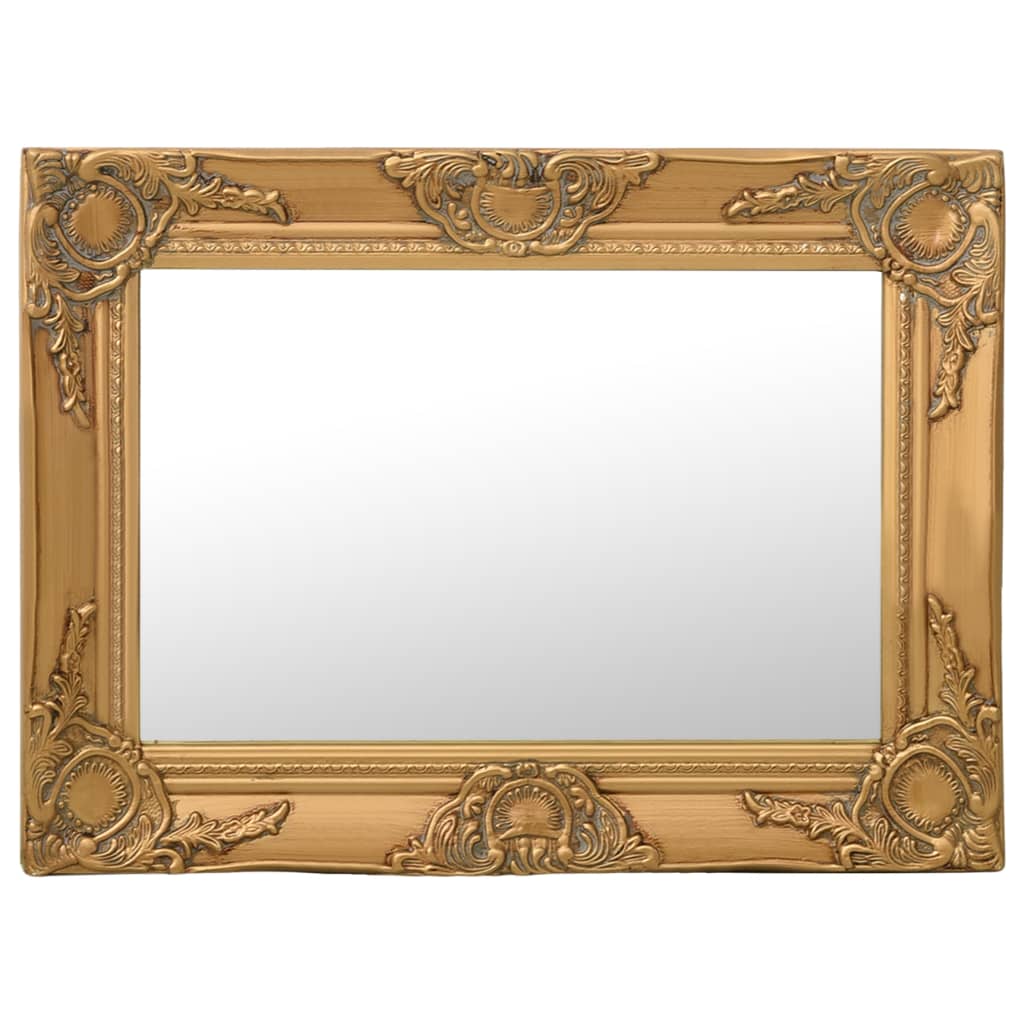 vidaXL Stensko ogledalo v baročnem stilu 60x40 cm zlato