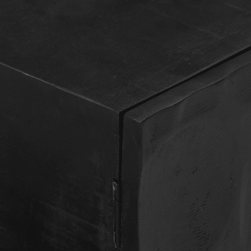 vidaXL TV omarica črna 110x30x40 cm trden mangov les in železo