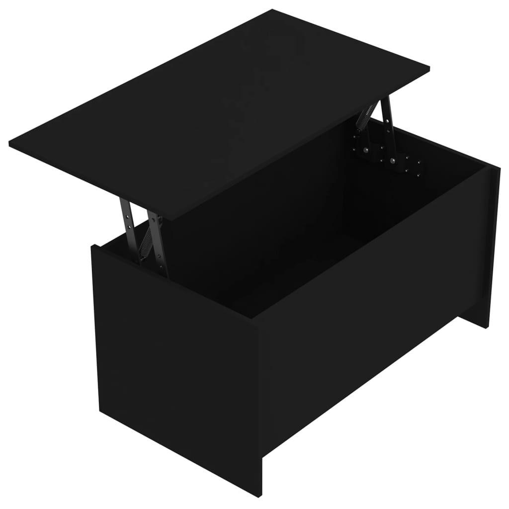vidaXL Klubska mizica črna 102x55,5x52,5 cm konstruiran les