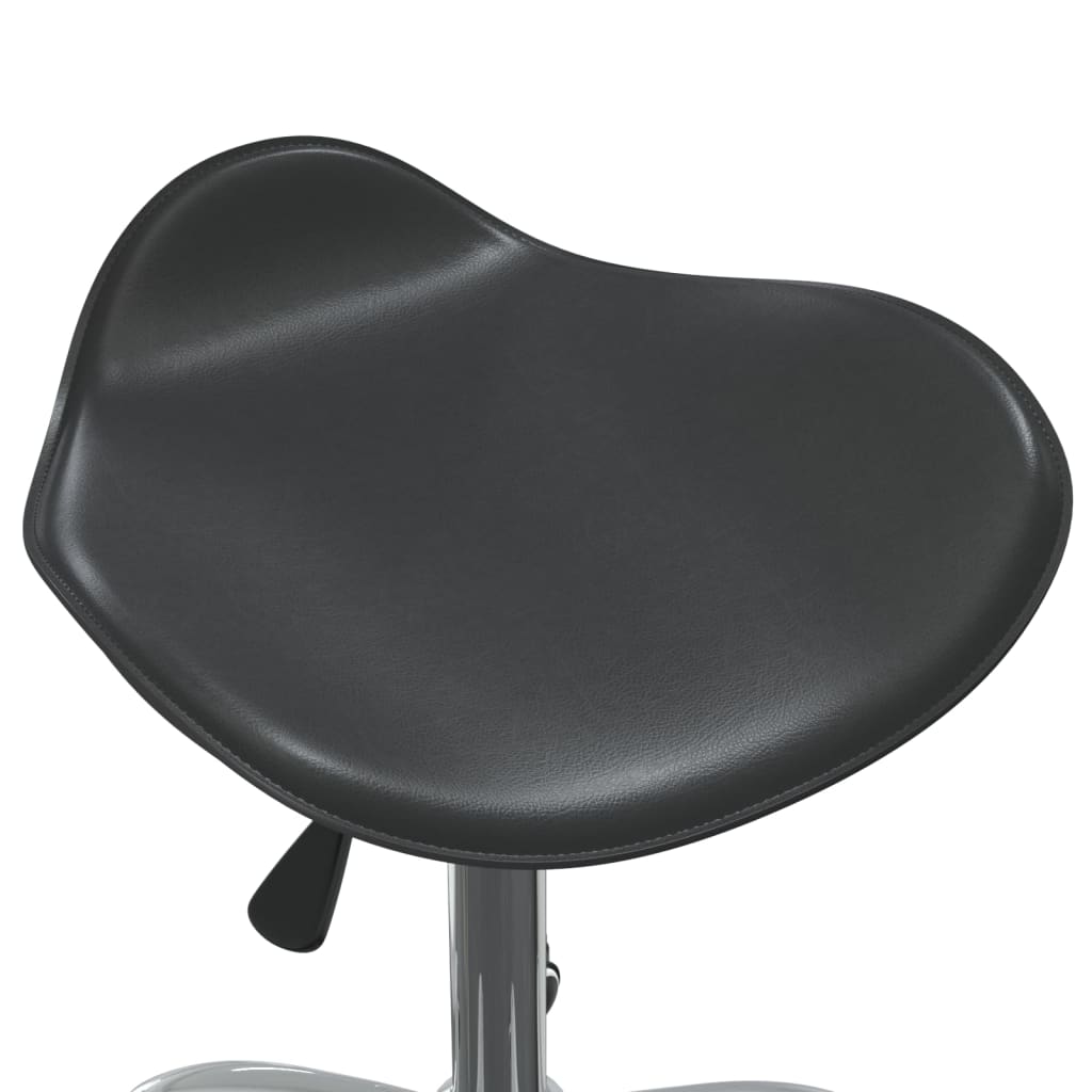 vidaXL Vrtljivi jedilni stoli 2 kosa črno umetno usnje