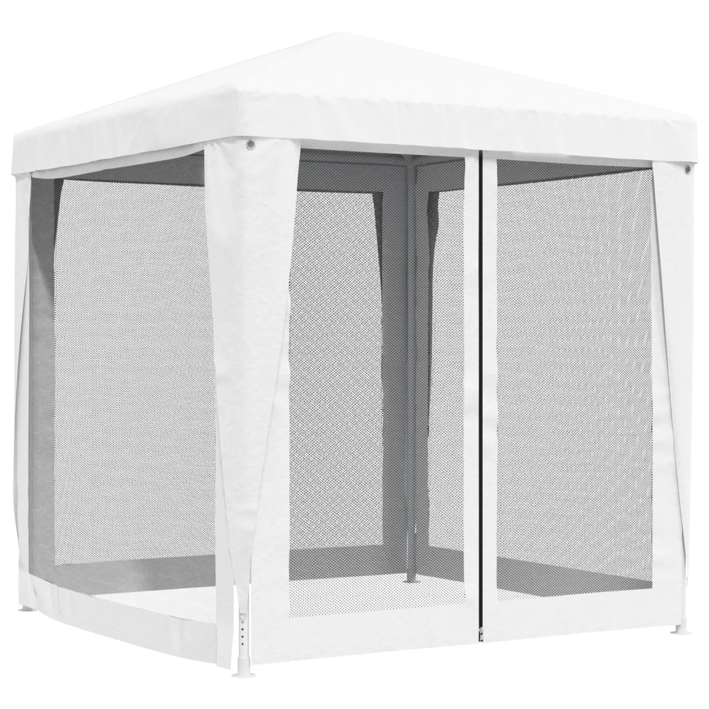 vidaXL Vrtni šotor s 4 mrežastimi stranicami 2x2 m bel