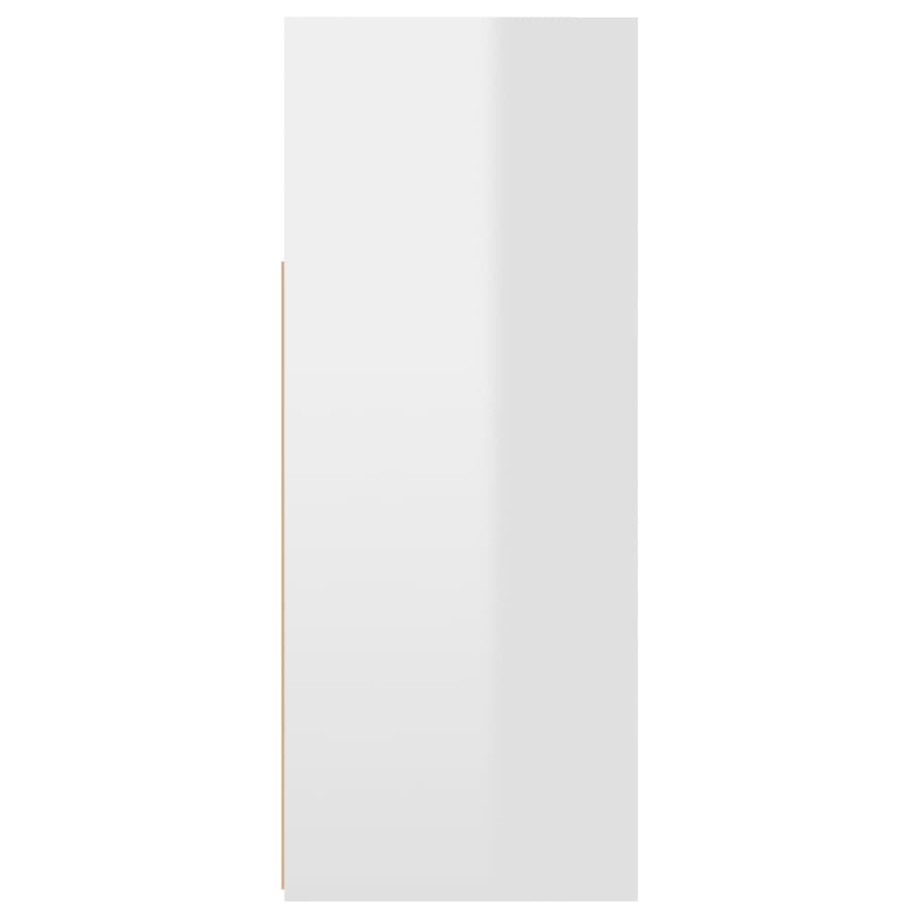 vidaXL Komoda z LED lučkami visok sijaj bela 115,5x30x75 cm