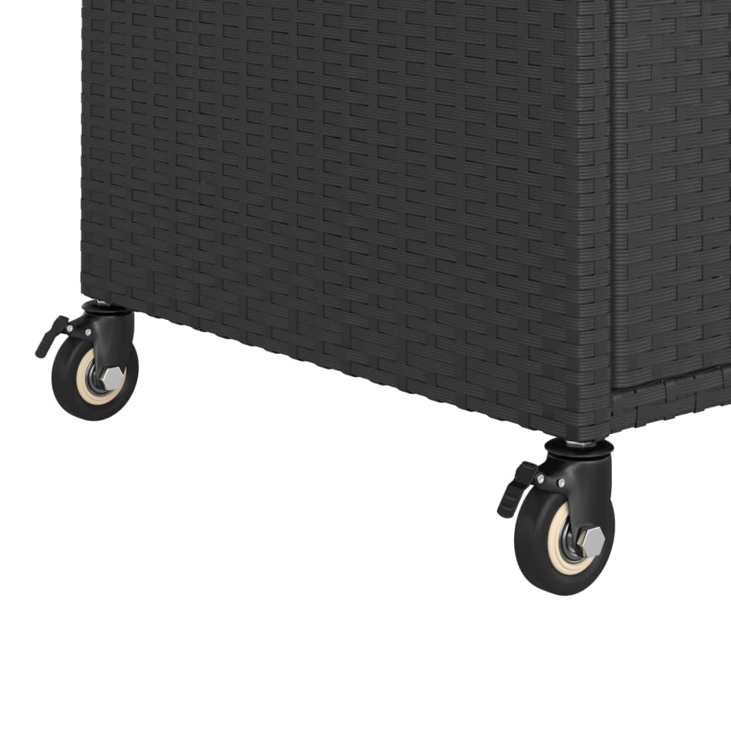 vidaXL Barski voziček s predalom črn 100x45x97 cm poli ratan