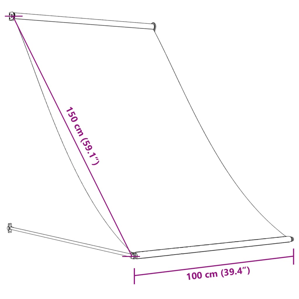 vidaXL Zložljiva tenda krem 100x150 cm tkanina in jeklo