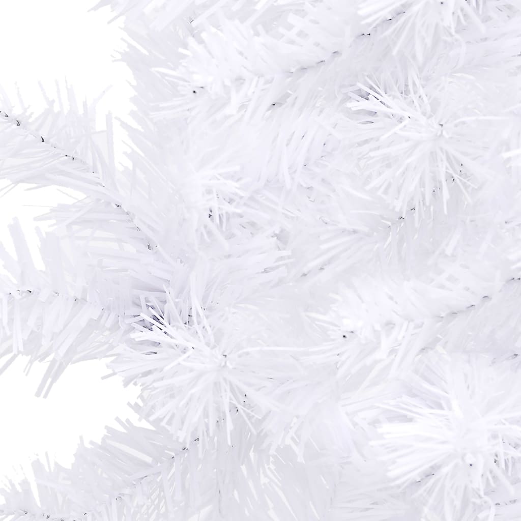 vidaXL Umetna osvetljena novoletna jelka bela 210 cm PVC