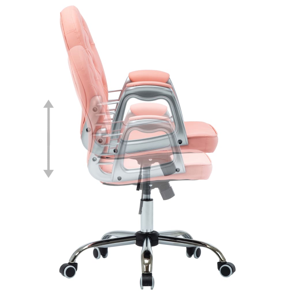 vidaXL Vrtljiv pisarniški stol roza umetno usnje