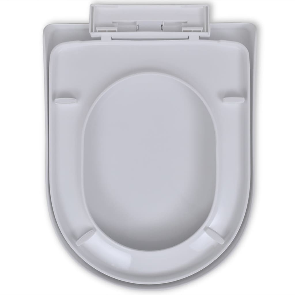 vidaXL WC deska s počasnim zapiranjem bela kvadratna