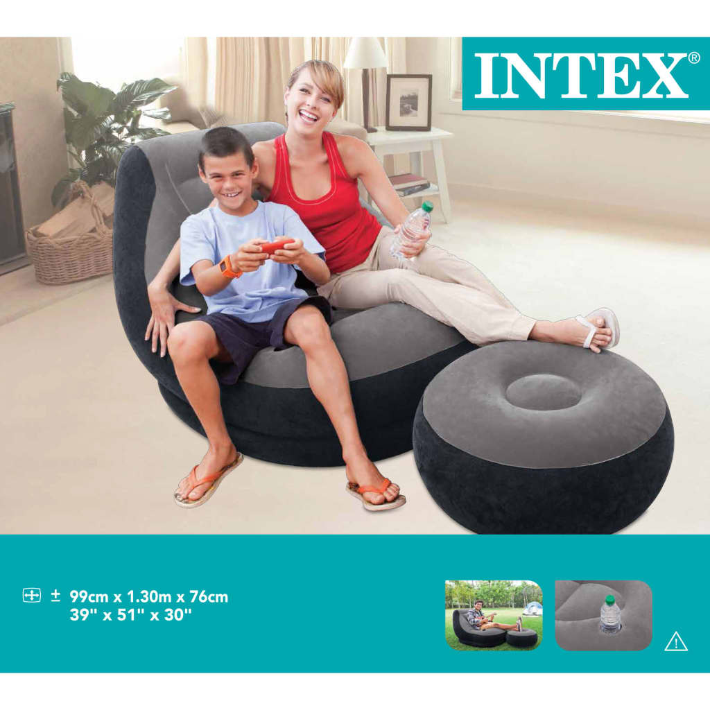 Intex Napihljiv stol s taburejem Ultra Lounge Relax 68564NP