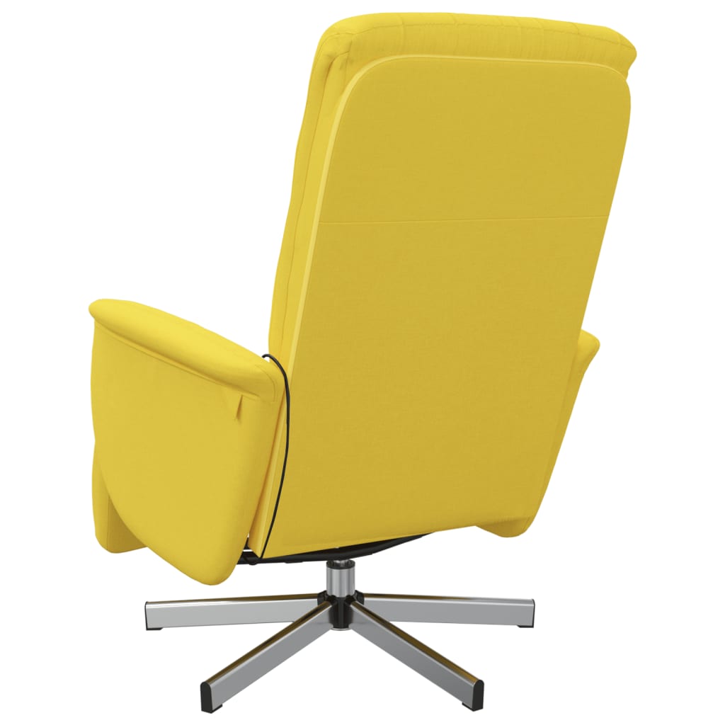 vidaXL Masažni naslanjač s stolčkom za noge svetlo rumeno blago