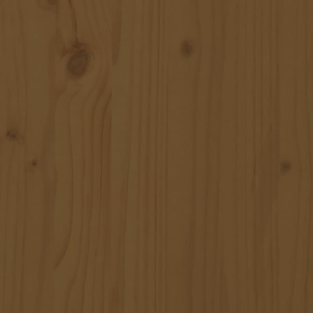 vidaXL Ležalnik 2 kosa z mizico medeno rjav trdna borovina