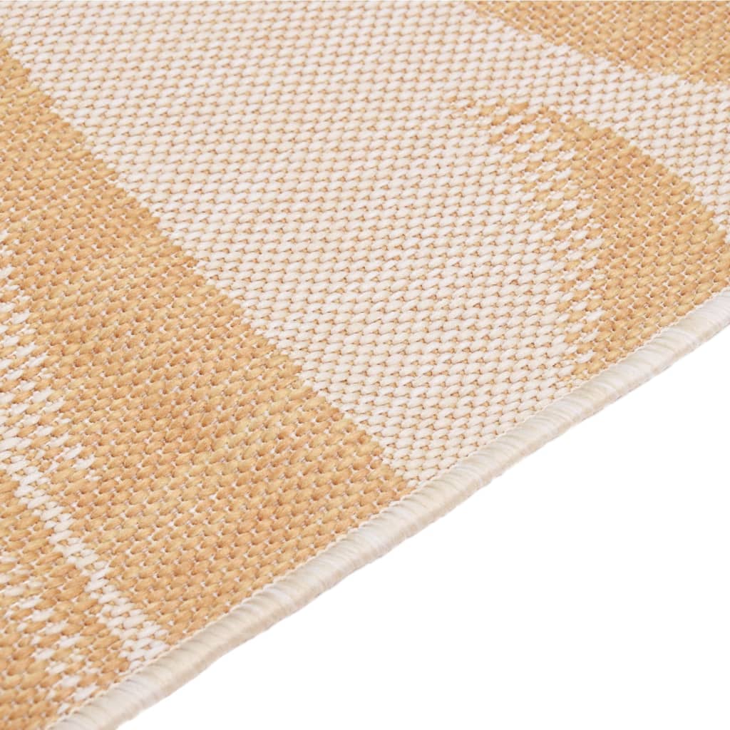 vidaXL Zunanja preproga ploščato tkanje 140x200 cm vzorec listov