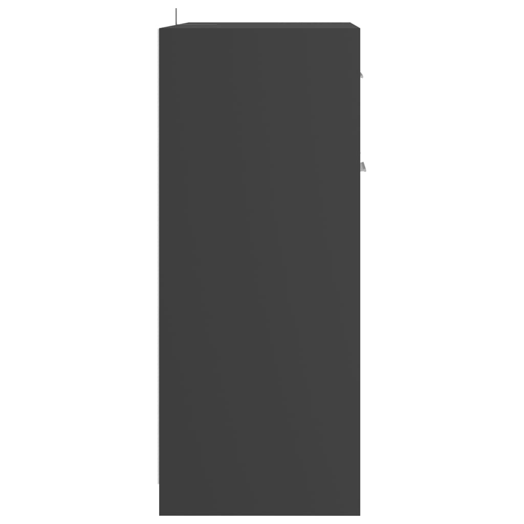 vidaXL Kopalniška omarica siva 60x33x80 cm iverna plošča