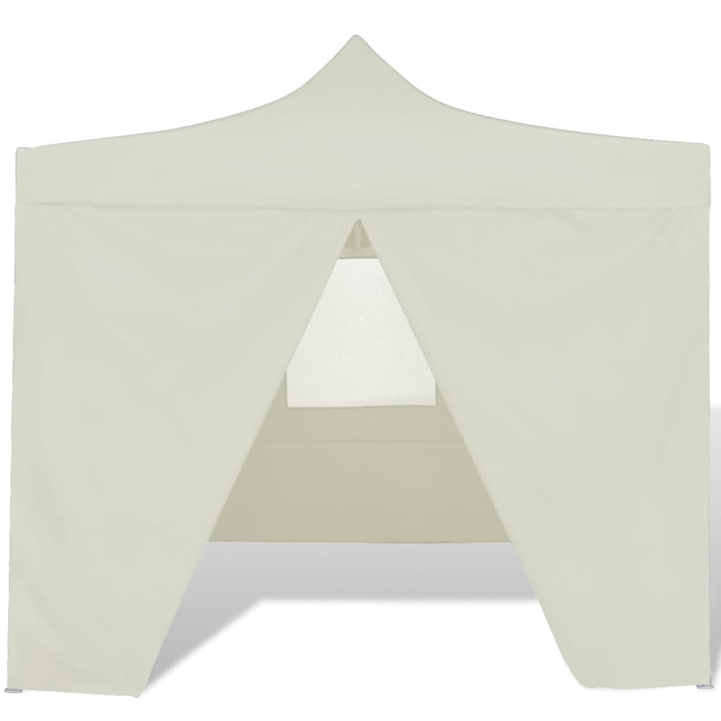 vidaXL Zložljivi šotor 3 x 3 m s 4 stenami kremne barve