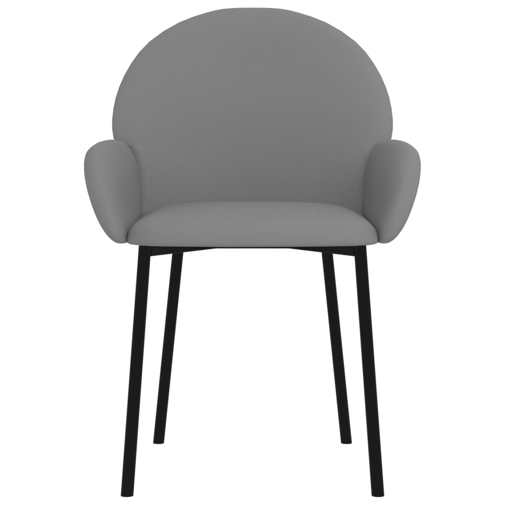 vidaXL Jedilni stoli 2 kosa sivo umetno usnje