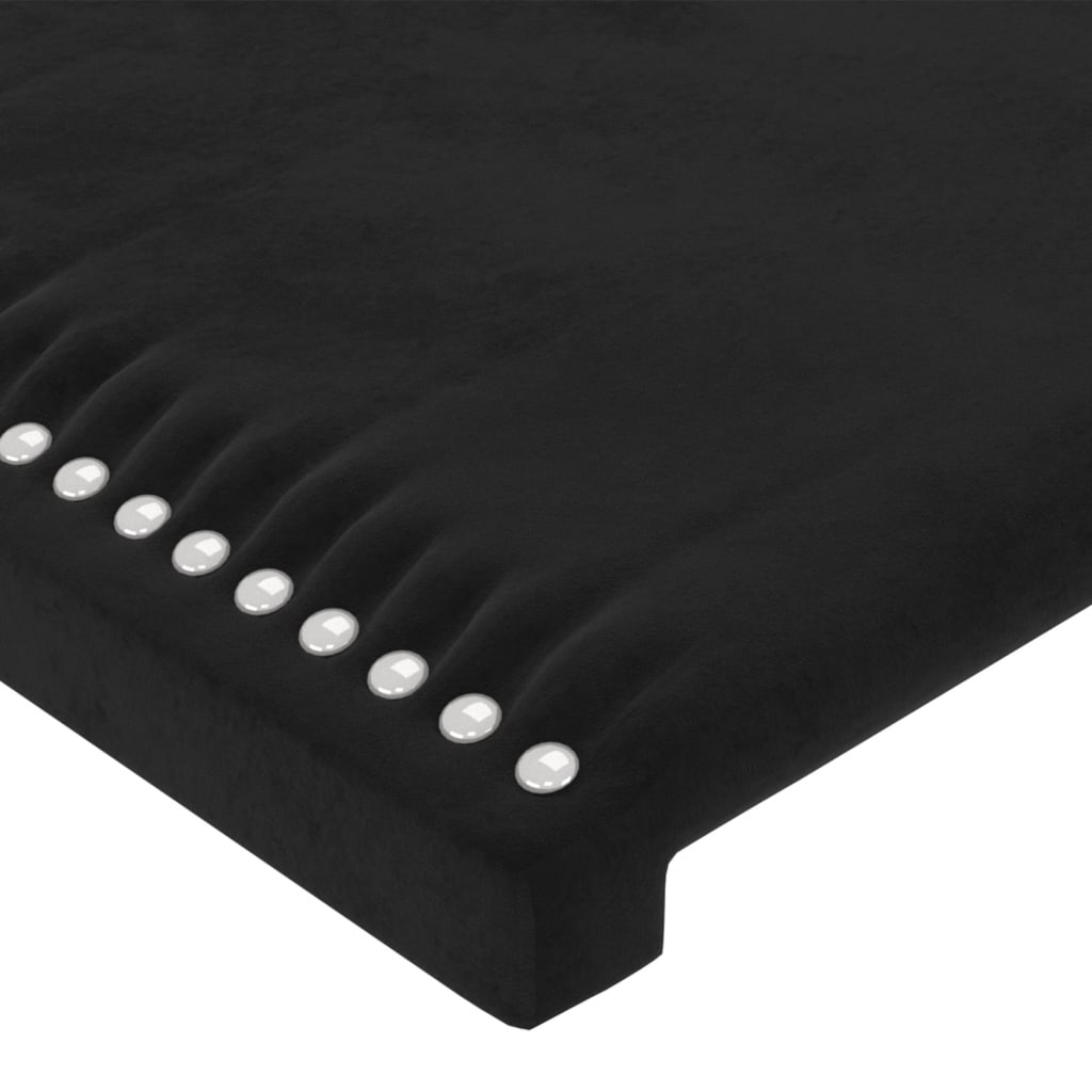 vidaXL LED posteljno vzglavje črno 203x16x118/128 cm žamet