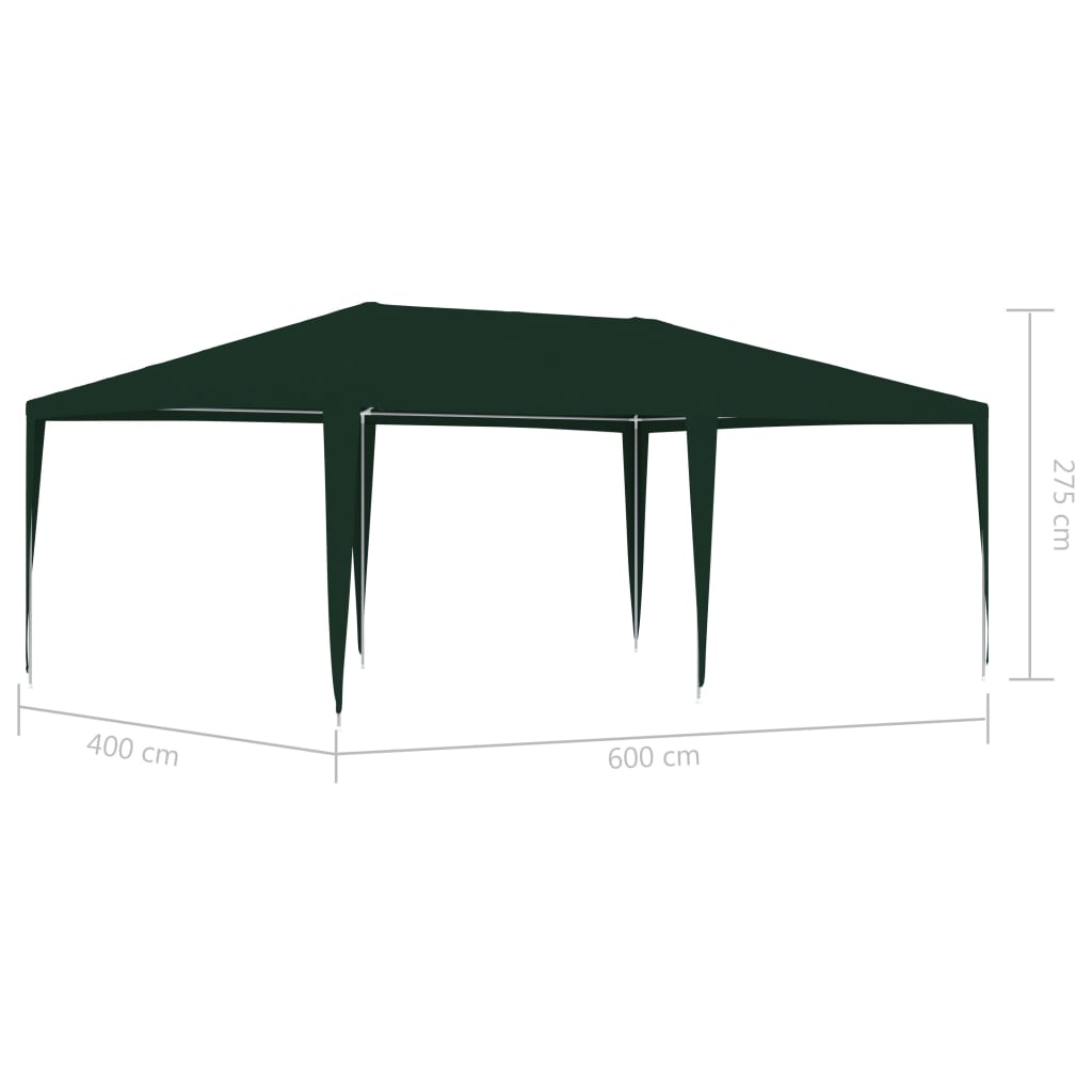 vidaXL Profesionalen vrtni šotor 4x6 m zelen 90 g/m²