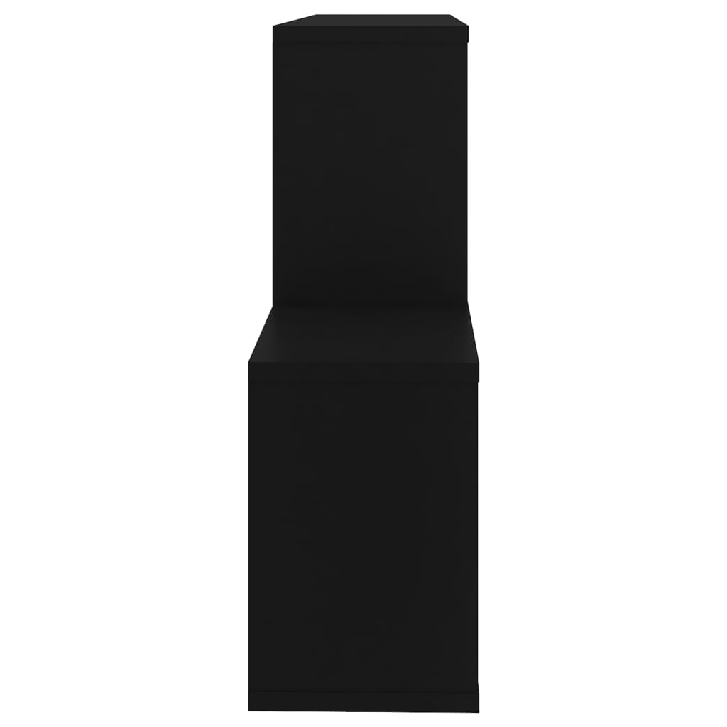 vidaXL Stenska polica črna 100x18x53 cm iverna plošča