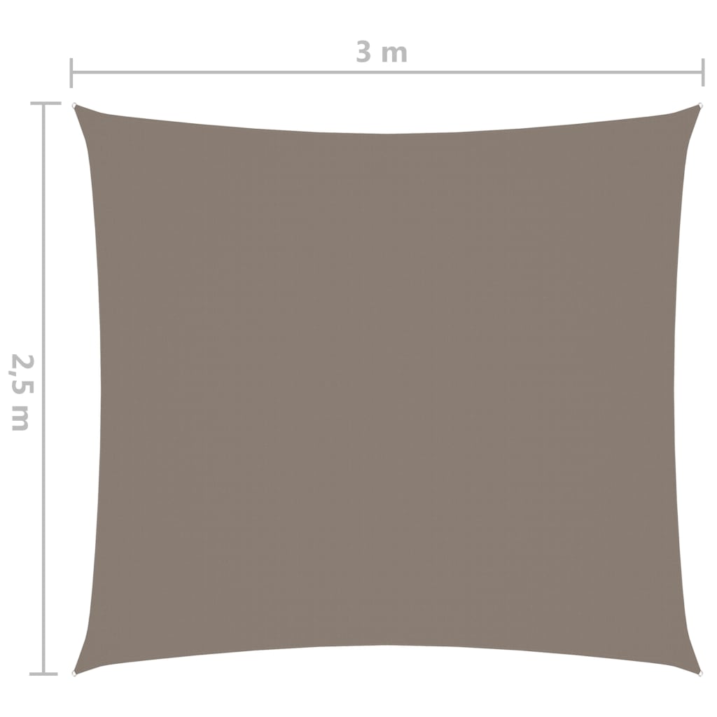 vidaXL Senčno jadro oksford blago pravokotno 2,5x3 m taupe