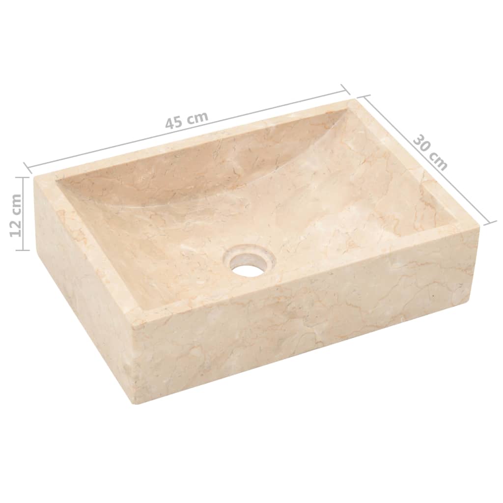 vidaXL Kopalniška omarica iz tikovine z umivalnikoma iz krem marmorja