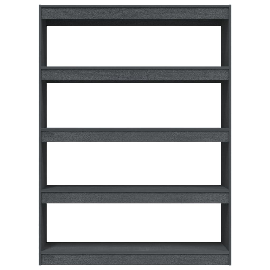 vidaXL Knjižna omara za razdelitev prostora siva 100x30x135,5 cm