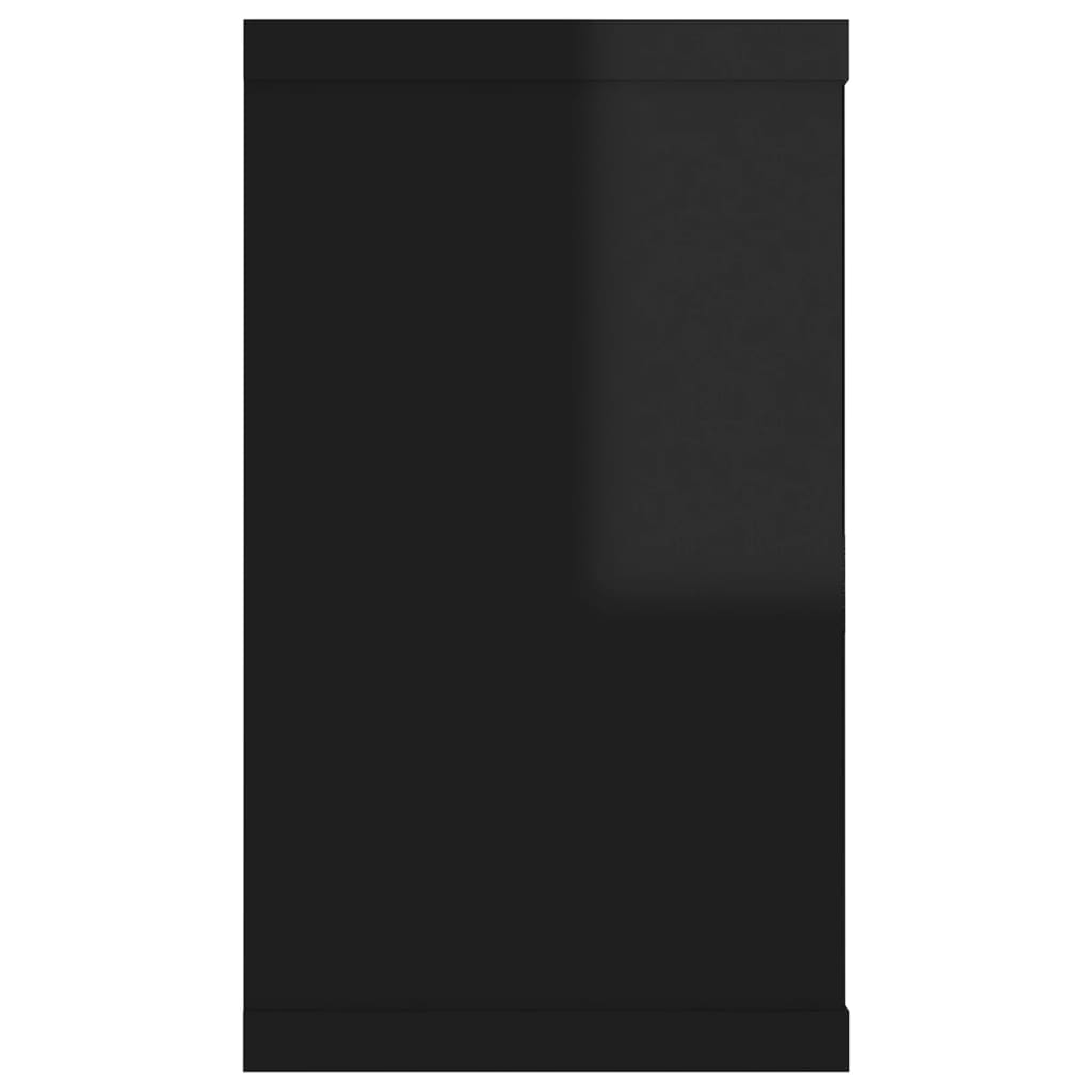 vidaXL Stenske police kockaste 2 kosa visok sijaj črne 80x15x26,5 cm