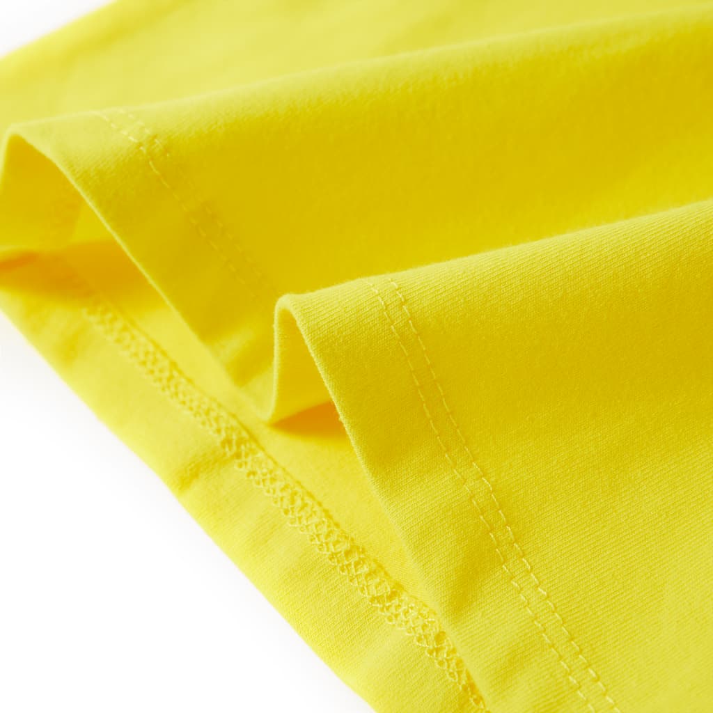 Otroška majica s kratkimi rokavi živo rumena 92