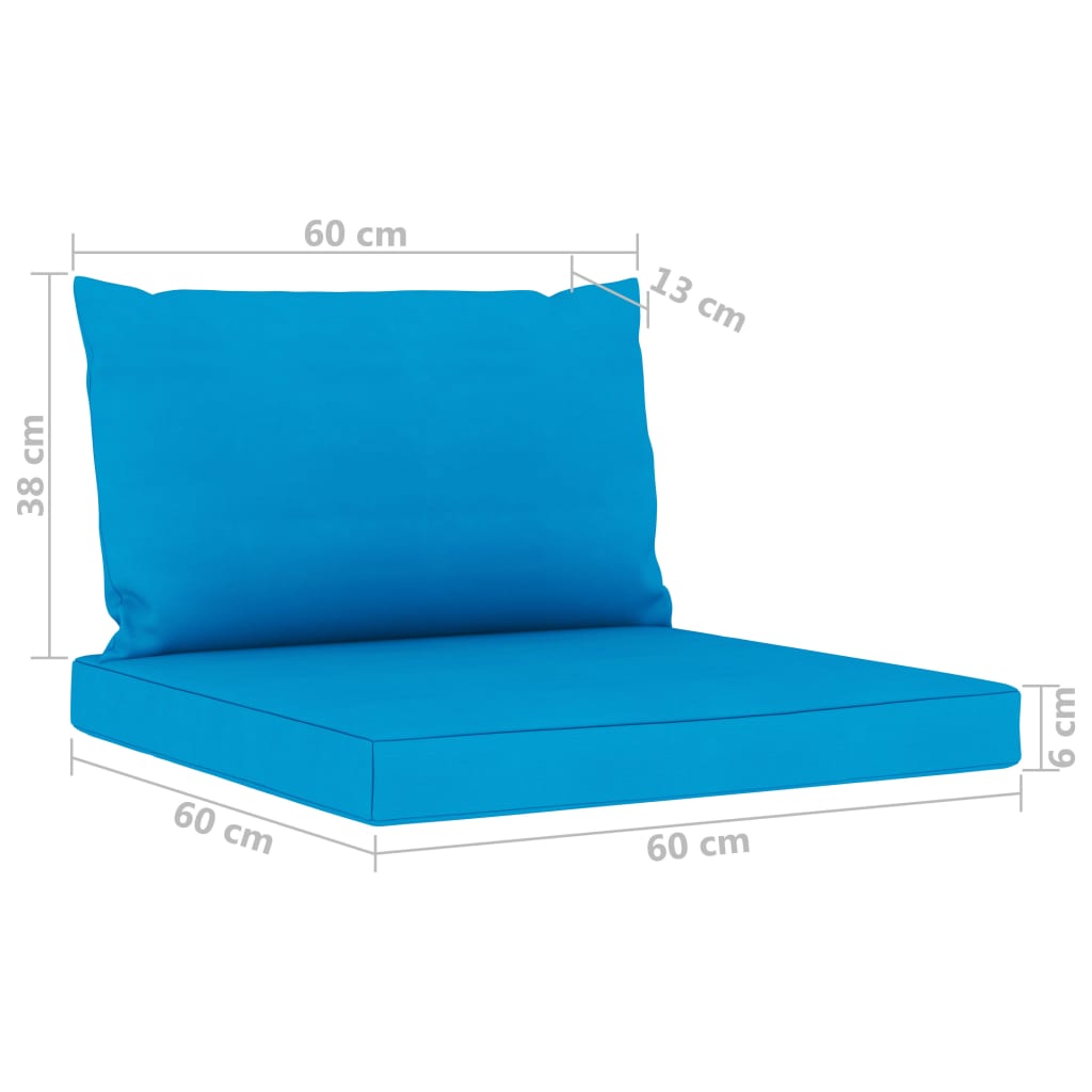 vidaXL Vrtna sedežna garnitura 6-delna s svetlo modrimi blazinami