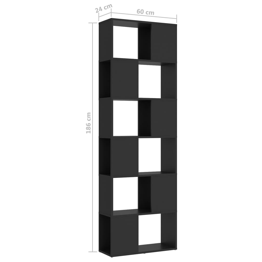 vidaXL Knjižna omara za razdelitev prostora siva 60x24x186 cm