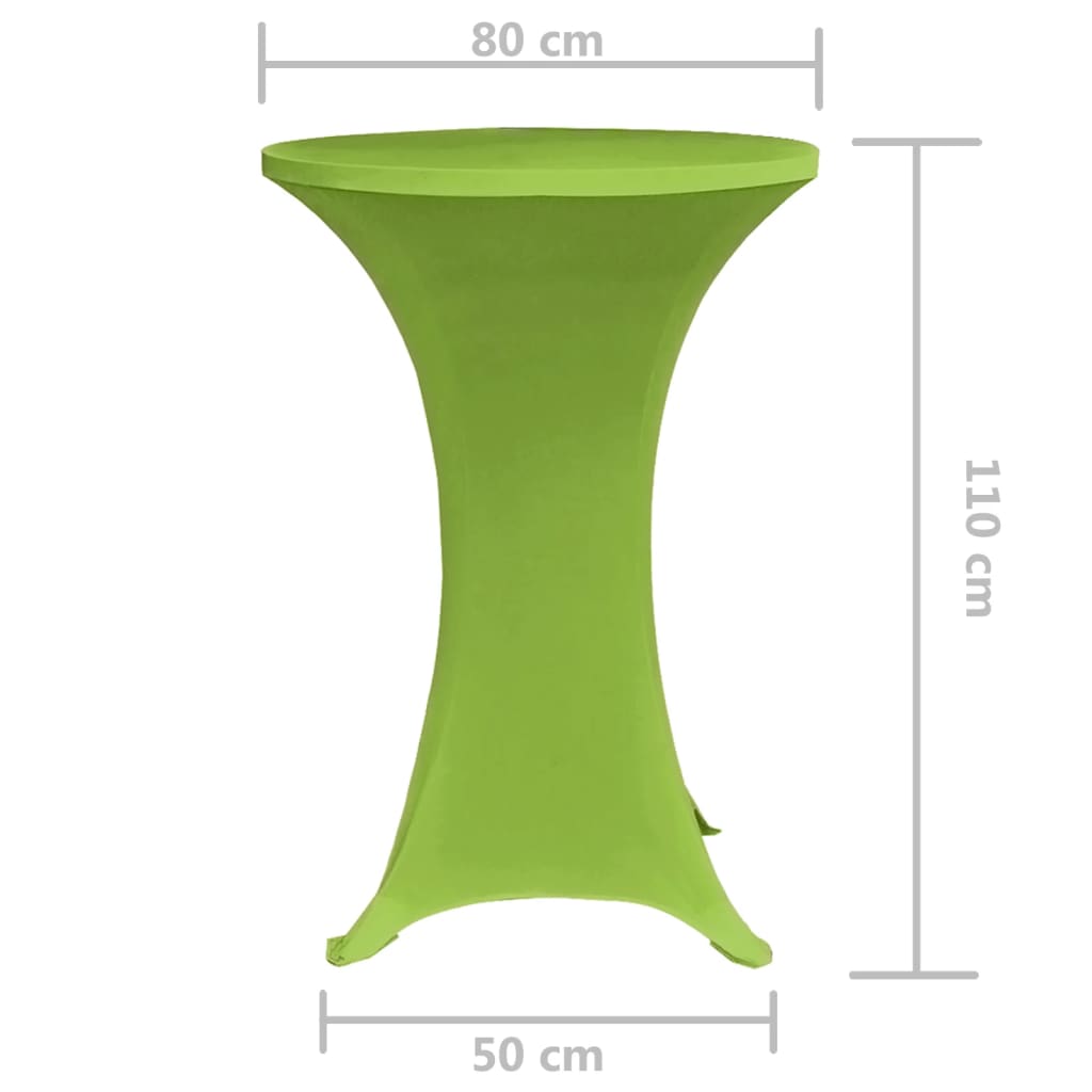 vidaXL Raztegljiva Prevleka za Mizo 2 kosa 80 cm Zelene Barve