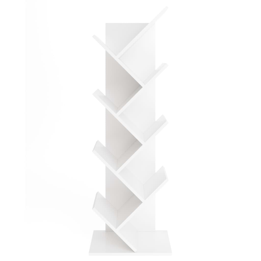 FMD Stoječa geometrijska knjižna polica bela