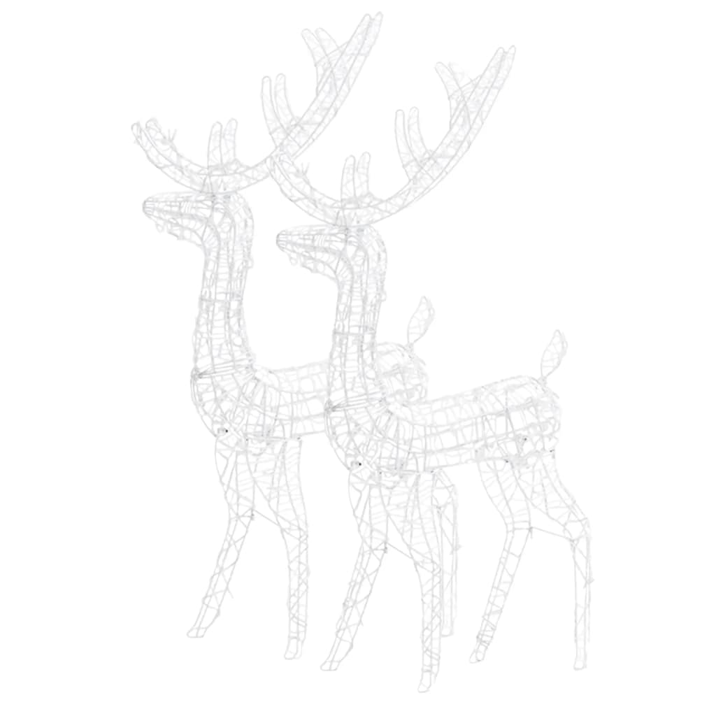 vidaXL Božični severni jelen iz akrila 2 kosa 120 cm hladno bel