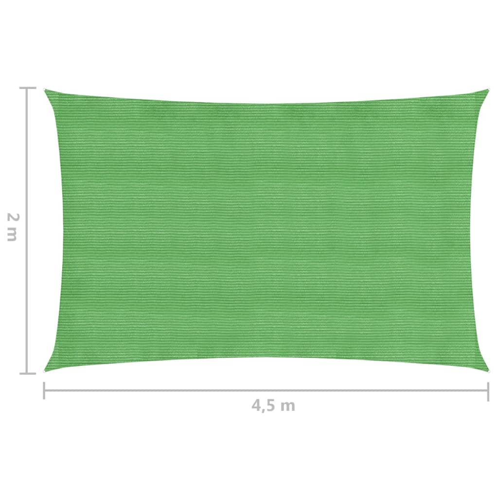 vidaXL Senčno jadro 160 g/m² svetlo zeleno 2x4,5 m HDPE