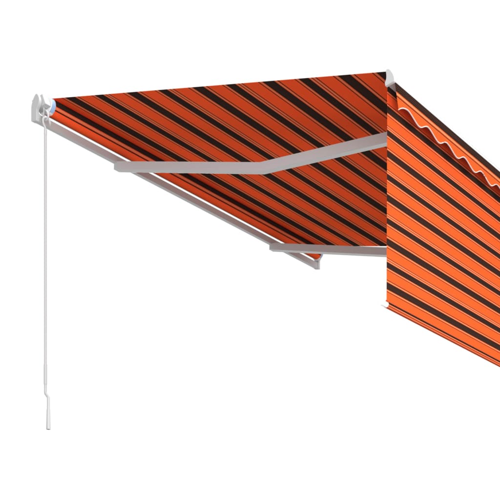 vidaXL Ročno zložljiva tenda s senčilom 3x2,5 m oranžna in rjava