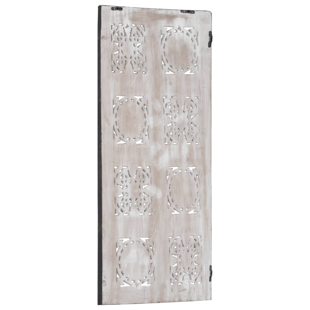 vidaXL Ročno izrezljani stenski panel MDF 40x80x1,5 cm črn in bel