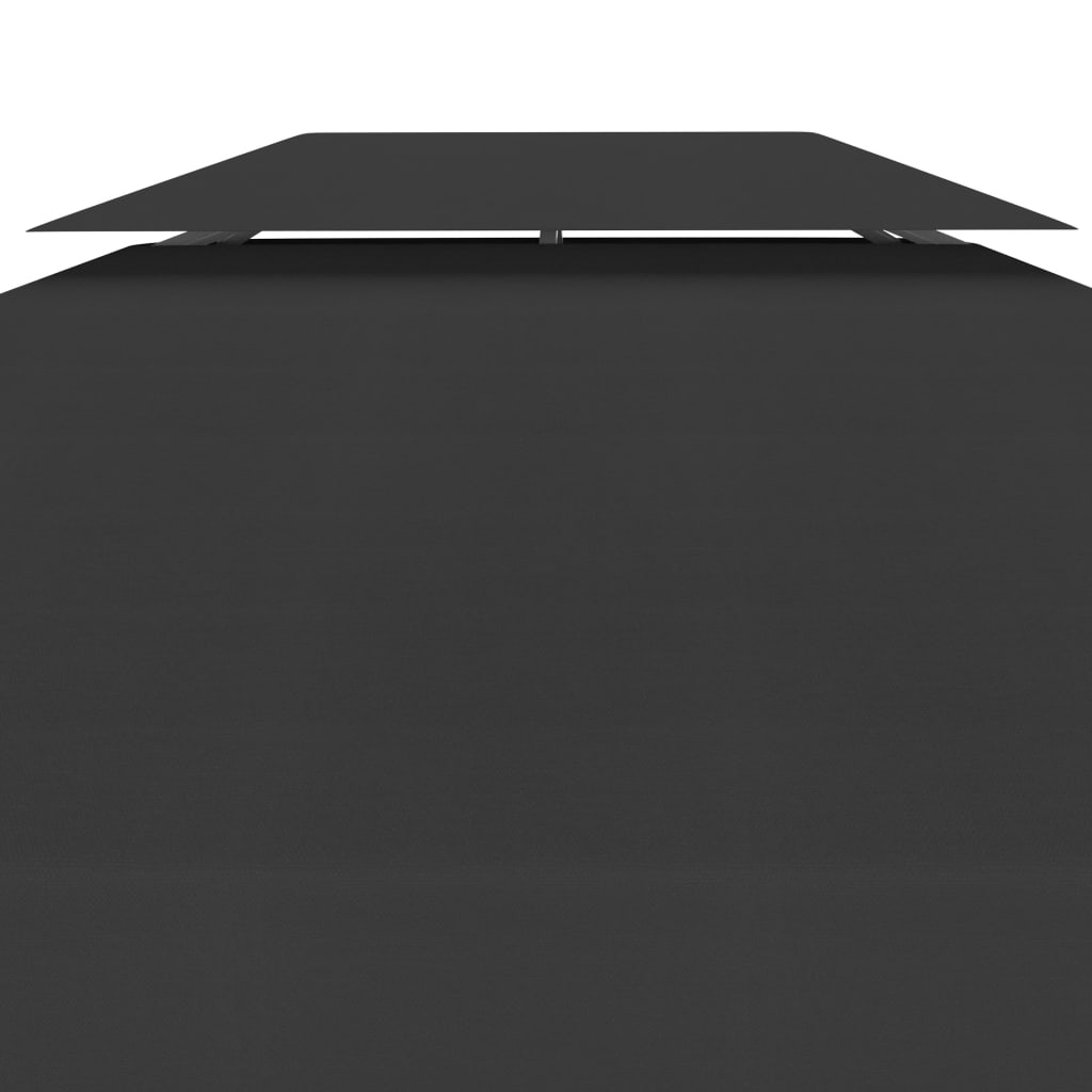 vidaXL Streha za paviljon 2-delna 310 g/m² 4x3 m črna