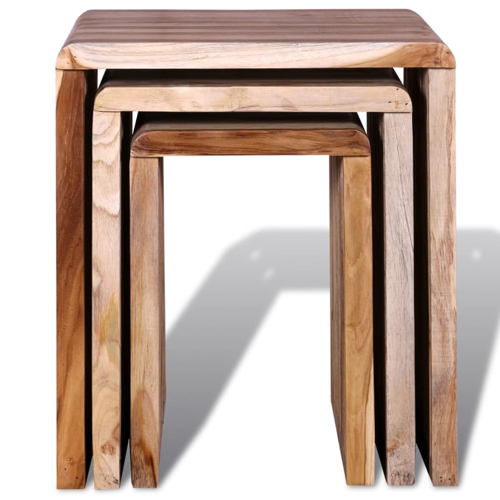 vidaXL Komplet mizic 3 kosi iz predelanega lesa