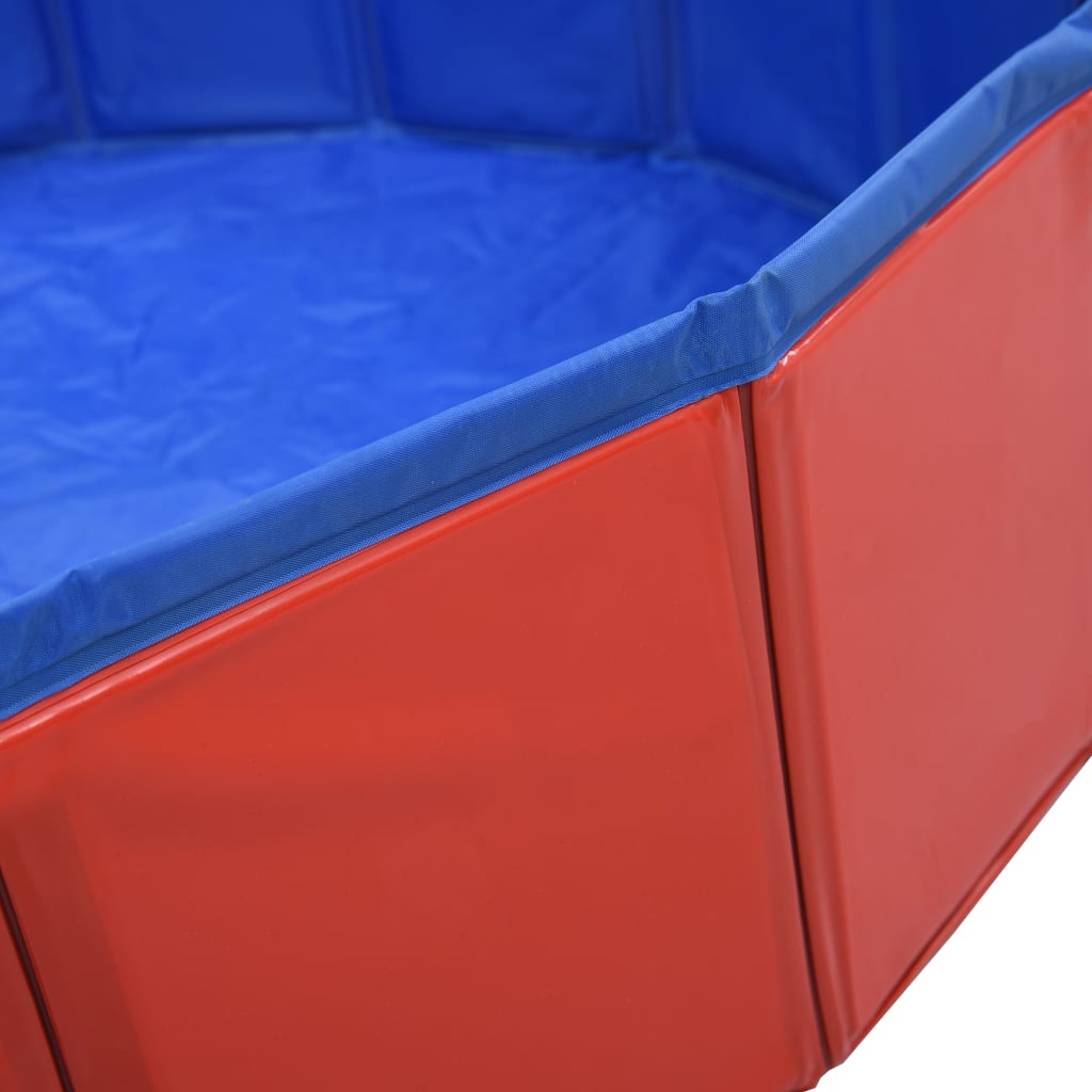 vidaXL Zložljiv bazen za pse rdeč 80x20 cm PVC