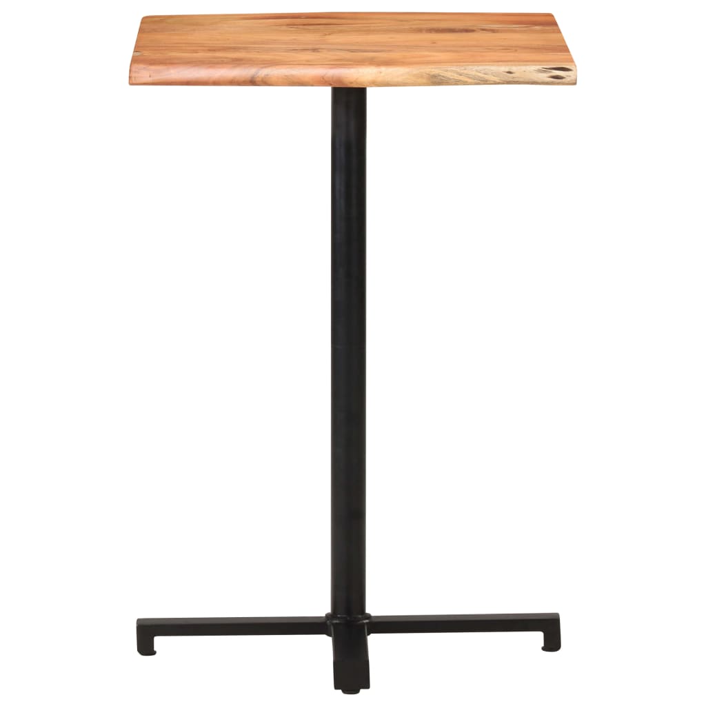 vidaXL Barska miza z naravnimi robovi 60x60x110 cm trden akacijev les