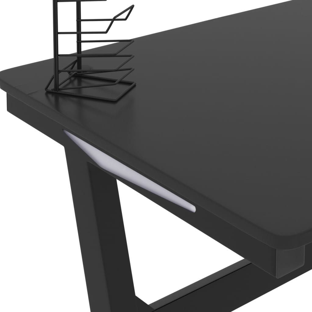 vidaXL Gaming miza z nogami Z-oblike črna 90x60x75 cm