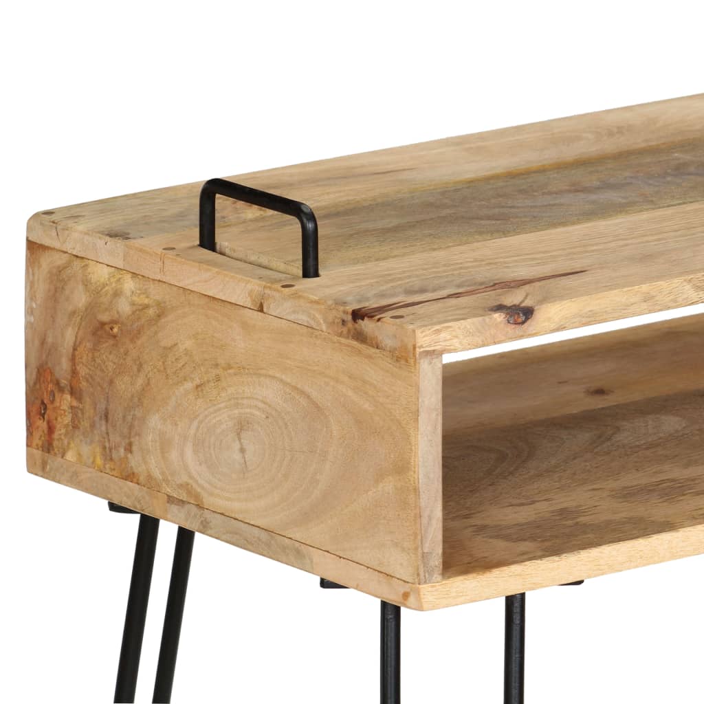 vidaXL Konzolna mizica iz trdnega mangovega lesa 115x35x76 cm