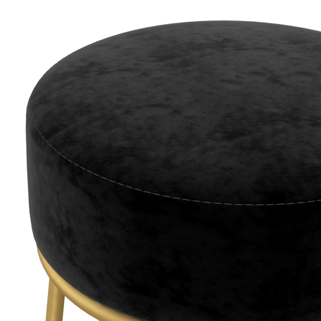 vidaXL Okrogel stolček črn žamet