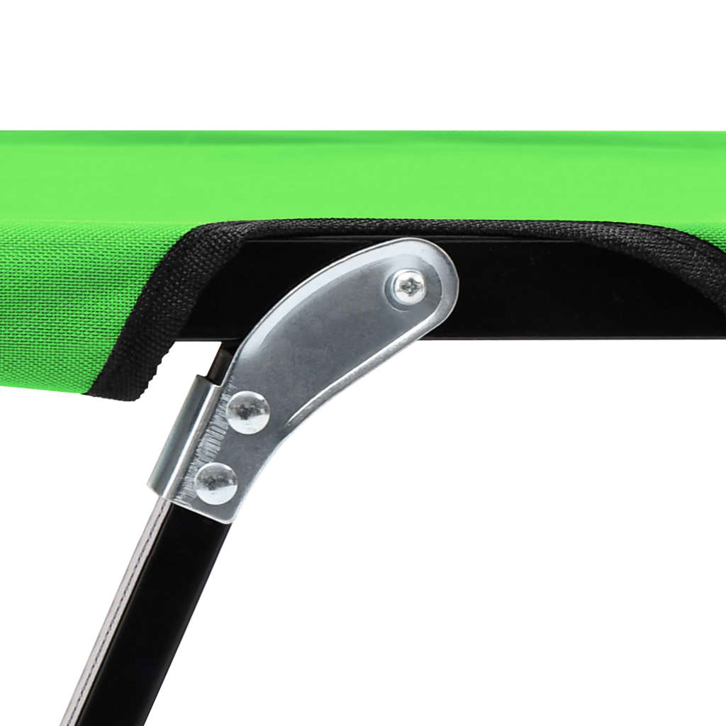 vidaXL Zložljiv ležalnik za dve osebi zelen iz jekla