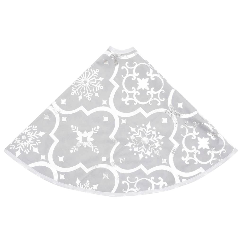 vidaXL Razkošna podloga za novoletno jelko z nogavico bela 150 cm