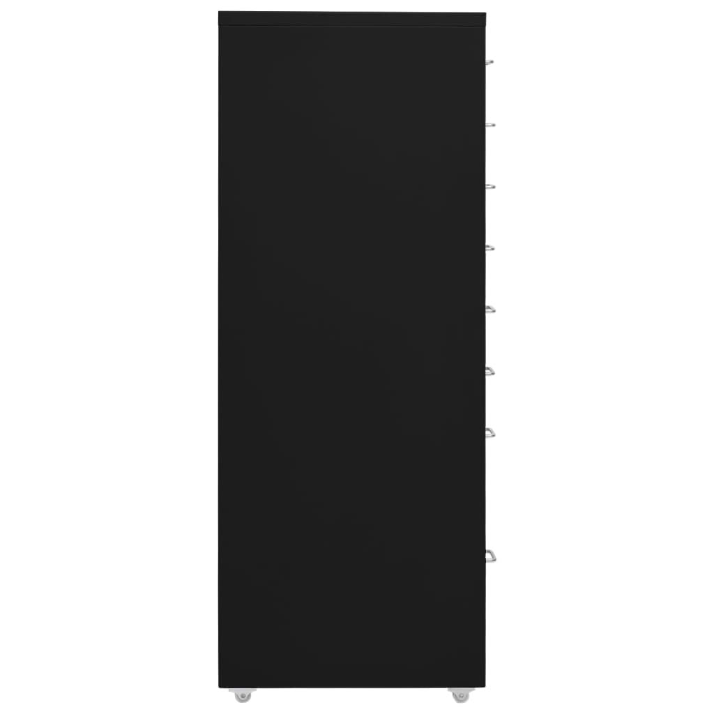 vidaXL Premična arhivska omara črna 28x41x109 cm kovinska